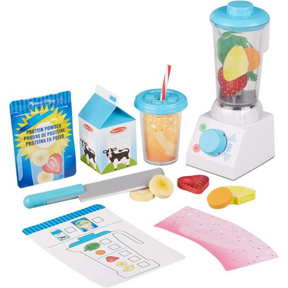 Smoothie Maker Blender Set with Play Food - 22 Pieces - Play Blender Mixer Toy